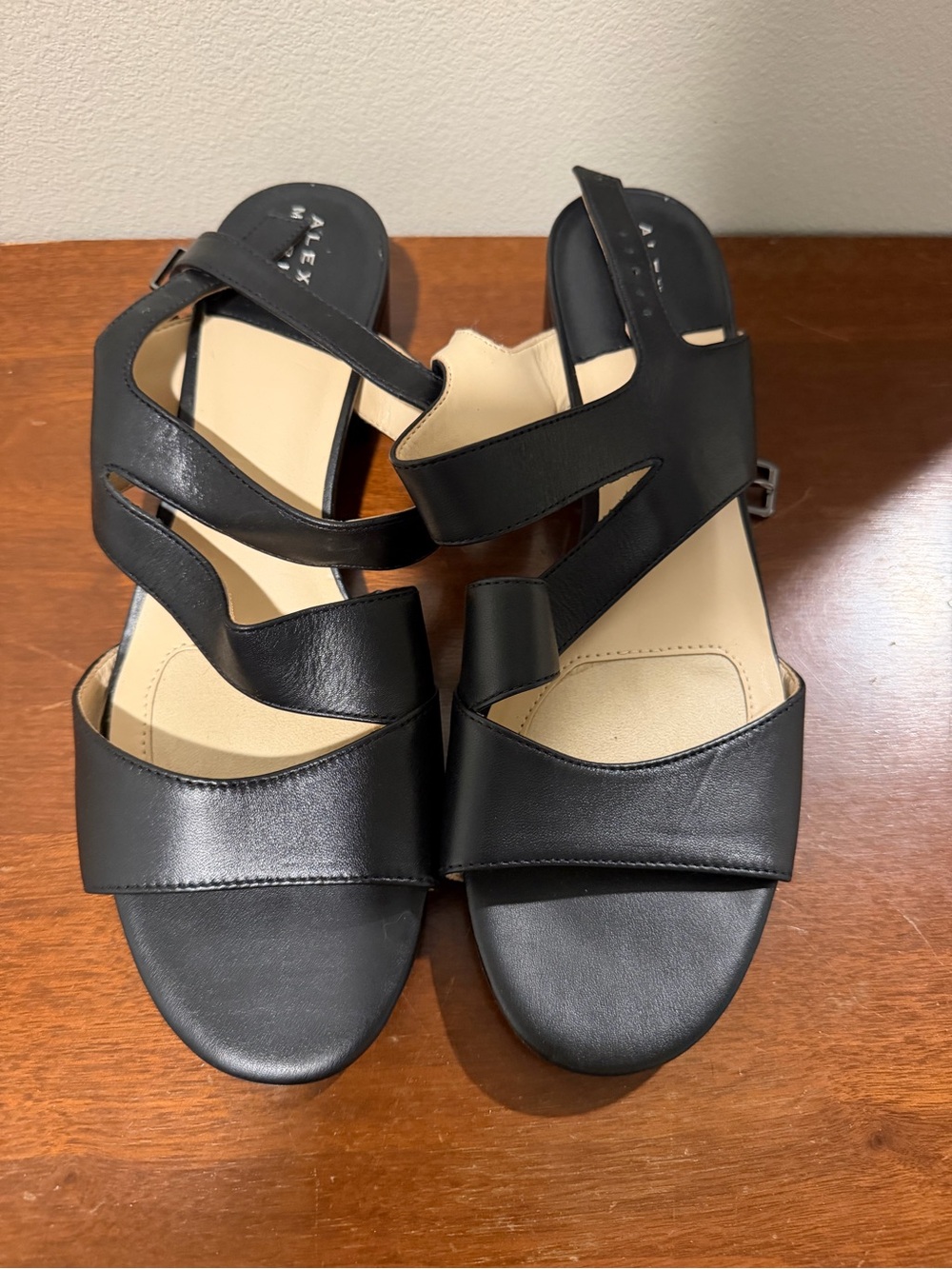 Alex Marie Black Strappy Open-Toe Sandals